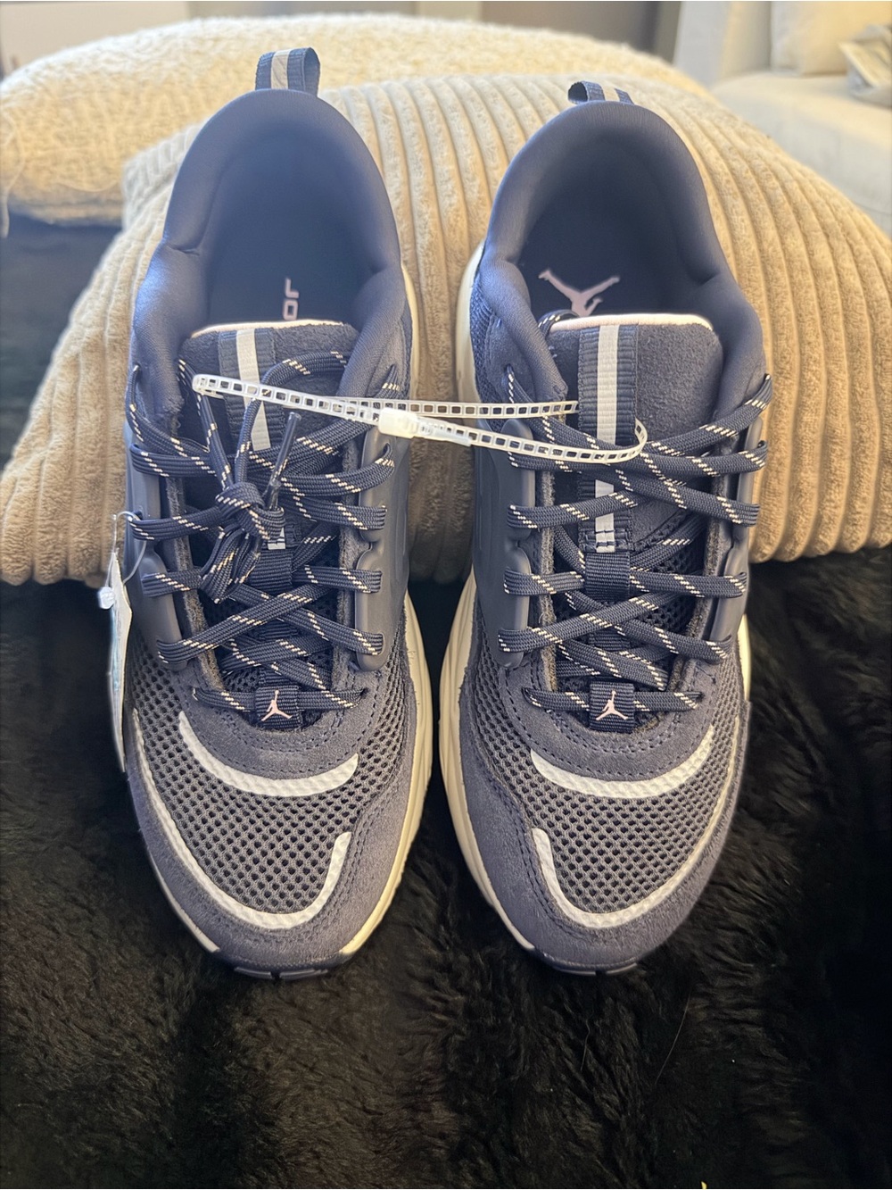 JORDAN’s Women’s or Youth size 6y Navy and White Mesh Sneakers